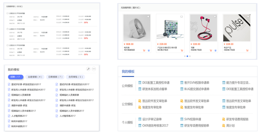 OA門戶分類表單類、信息底表類、流程模板類